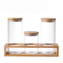 fancy food storage glass jar round with lid for kitchen  BJ-228A